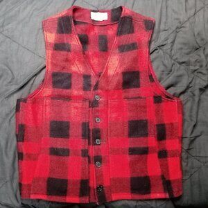 Vintage Filson Buffalo Plaid Wool Mackinaw Vest